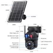 SECTEC smart ηλιακή κάμερα ST-5986M, 3MP dual lens, 20x zoom, WiFi, SD, PTZ 5