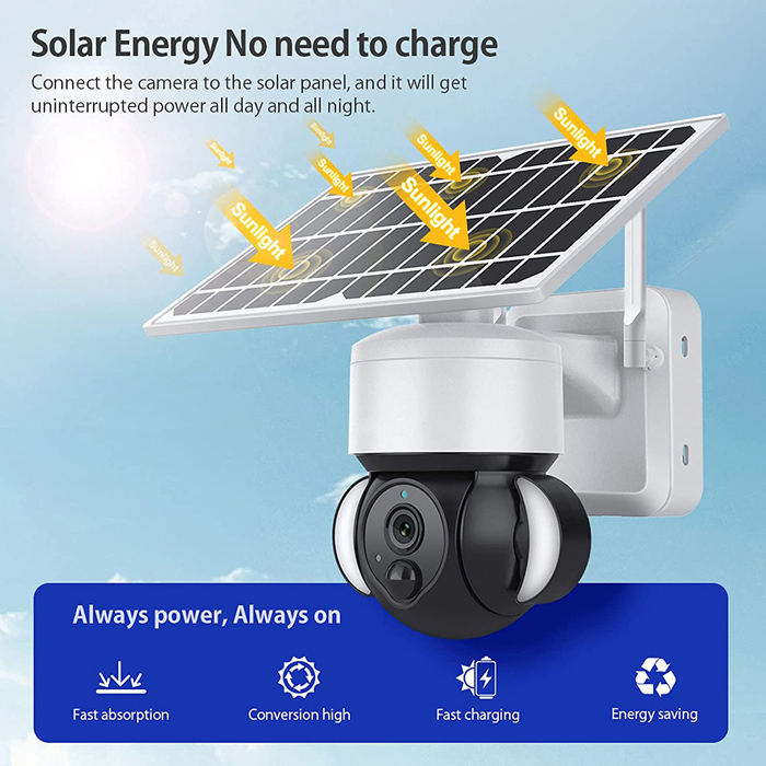 SECTEC smart ηλιακή κάμερα ST-S518M-3M με προβολείς, 3MP, Wi-Fi, PTZ 6 SECTEC smart ηλιακή κάμερα ST-S518M-3M με προβολείς, 3MP, Wi-Fi, PTZ - Image 4