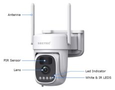 SECTEC σύστημα παρακολούθησης 4x smart ηλιακών καμερών ST-WRK04-EU με hub, 3MP, WiFi, SD, PTZ, IP66 24 SECTEC σύστημα παρακολούθησης 4x smart ηλιακών καμερών ST-WRK04-EU με hub, 3MP, WiFi, SD, PTZ, IP66 6