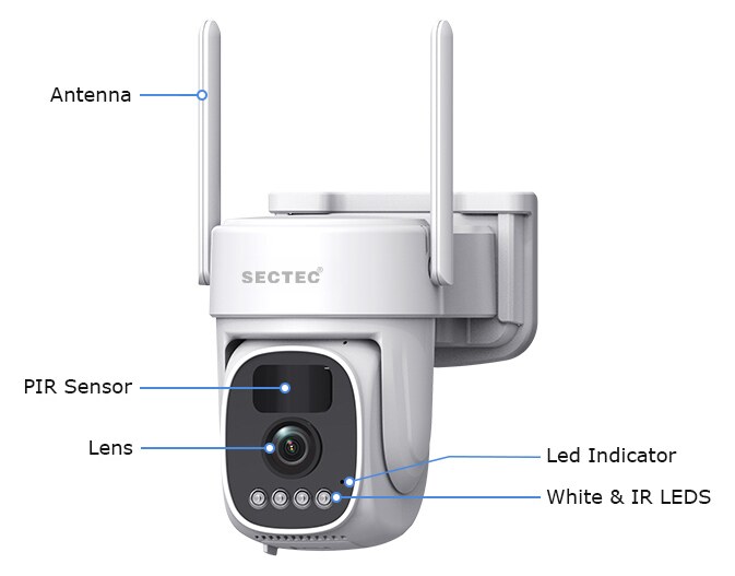 SECTEC σύστημα παρακολούθησης 4x smart ηλιακών καμερών ST-WRK04-EU με hub, 3MP, WiFi, SD, PTZ, IP66 8 SECTEC σύστημα παρακολούθησης 4x smart ηλιακών καμερών ST-WRK04-EU με hub, 3MP, WiFi, SD, PTZ, IP66 - Image 7
