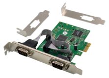 POWERTECH κάρτα επέκτασης PCIe σε 2x serial ST349, 921.6Kbps, SB16C1052PCI
