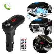 Car FM Transmitter T26 με LCD οθόνη, USB, SD, μαύρο 4