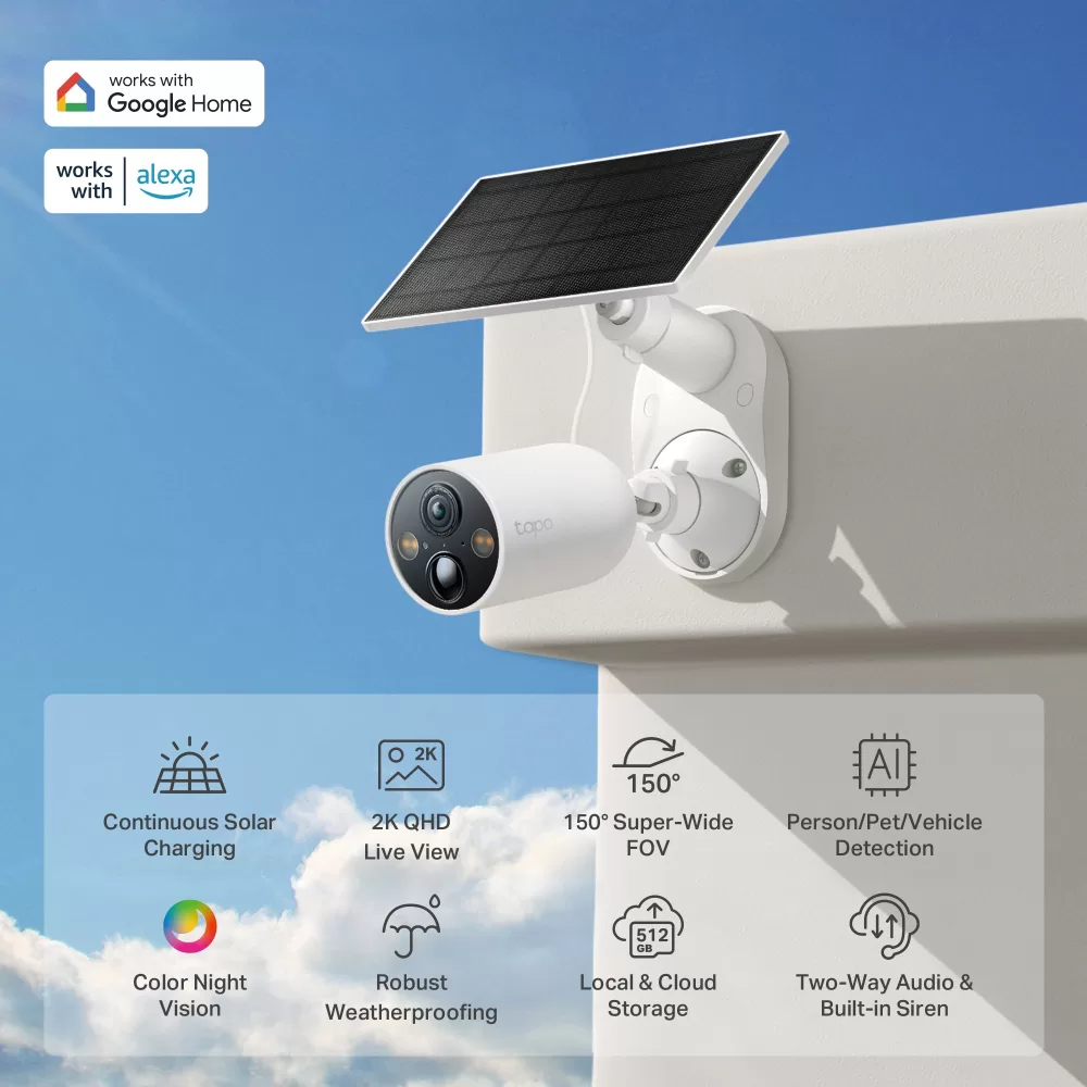 TP-LINK smart ηλιακή κάμερα Tapo C425 KIT, 2K, Wi-Fi, IP66, V.1.20 4 TP-LINK smart ηλιακή κάμερα Tapo C425 KIT, 2K, Wi-Fi, IP66, V.1.20 - Image 2