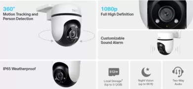 TP-LINK smart κάμερα Tapo C500, 1080p, PTZ, Wi-Fi, IP65, Ver. 1.0 3