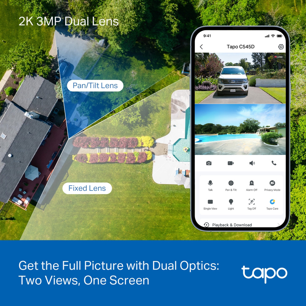 TP-LINK smart κάμερα Tapo C545D, dual lens, 2K/3MP, WiFi, PTZ, IP66, V1.0 8 TP-LINK smart κάμερα Tapo C545D, dual lens, 2K/3MP, WiFi, PTZ, IP66, V1.0 - Image 6