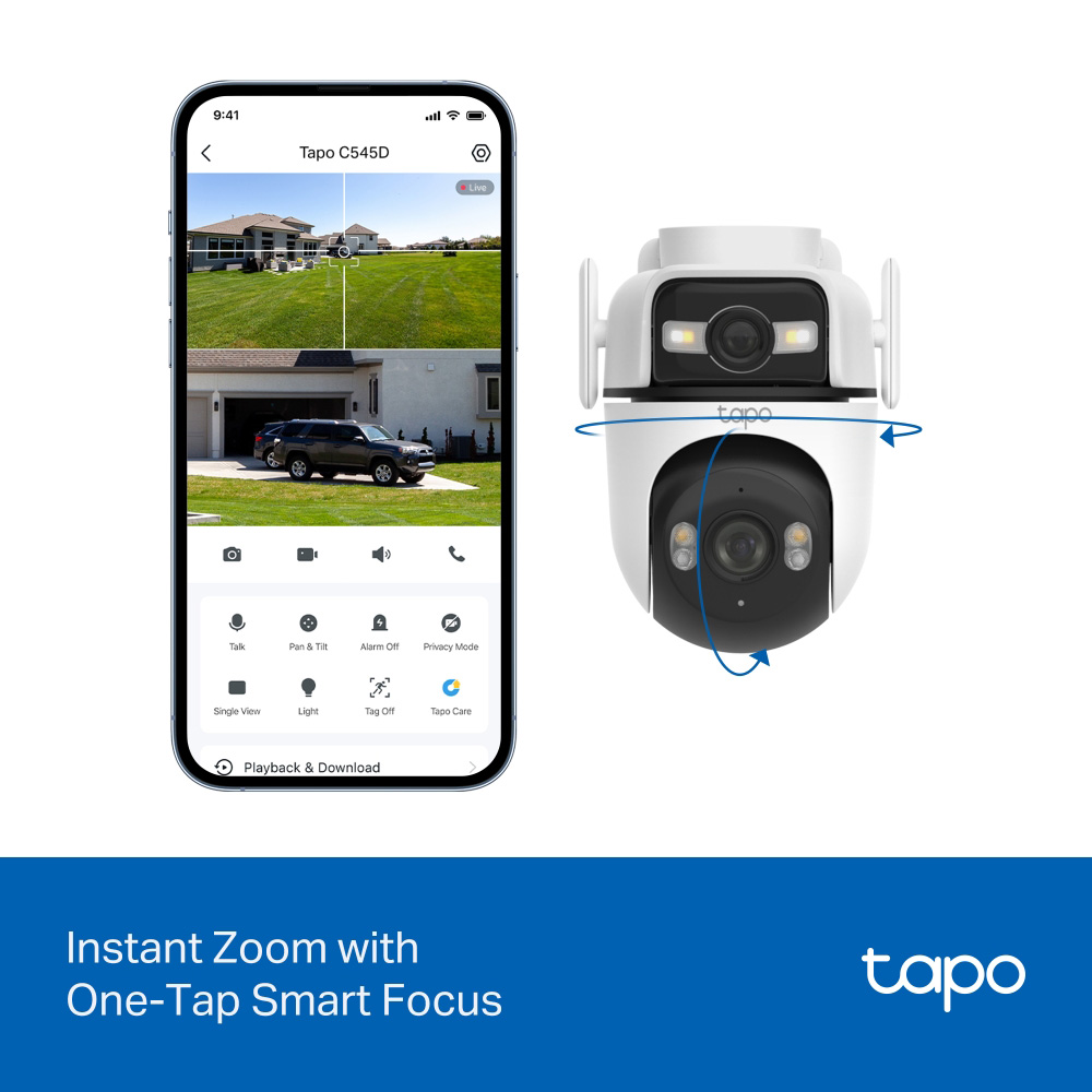 TP-LINK smart κάμερα Tapo C545D, dual lens, 2K/3MP, WiFi, PTZ, IP66, V1.0 12 TP-LINK smart κάμερα Tapo C545D, dual lens, 2K/3MP, WiFi, PTZ, IP66, V1.0 - Image 10