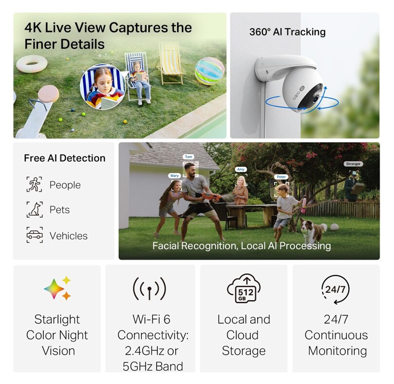 TP-LINK smart camera Tapo C560WS, 4K, IP66, Wi-Fi 6, two-way audio, Ver. 1.0 4 TP-LINK smart camera Tapo C560WS, 4K, IP66, Wi-Fi 6, two-way audio, Ver. 1.0 - Image 2