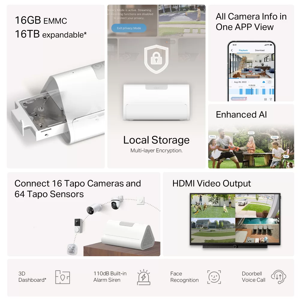 TP-LINK smart hub Tapo H500, HomeBase, WiFi, 868MHz, V1.0 4 TP-LINK smart hub Tapo H500, HomeBase, WiFi, 868MHz, V1.0 - Image 2