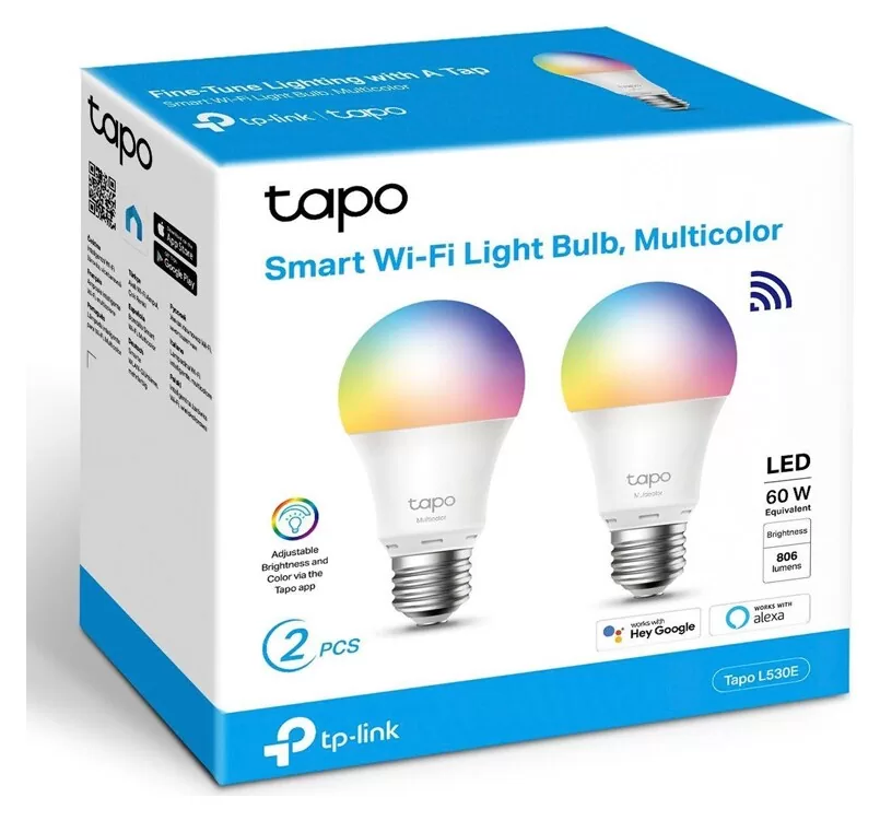 TP-LINK Smart λάμπα LED TAPO-L530E WiFi, 8.7W E27, 2500K-6500K RGB, 2τμχ 5 TP-LINK Smart λάμπα LED TAPO-L530E WiFi, 8.7W E27, 2500K-6500K RGB, 2τμχ - Image 3