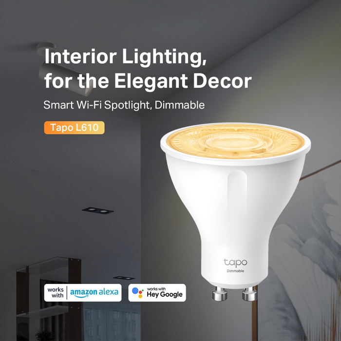 TP-LINK LED smart λάμπα spot Tapo L610, WiFi, 2.9W, 2700K, GU10, Ver 1.0 4 TP-LINK LED smart λάμπα spot Tapo L610, WiFi, 2.9W, 2700K, GU10, Ver 1.0 - Image 2