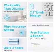 TP-LINK smart θερμόμετρο & υγρασιόμετρο Tapo T315, -20~60 °C, Ver 1.0 2