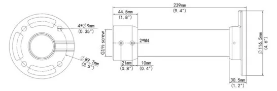 UNIARCH βάση κάμερας TR-CE45-IN, μεταλλική, λευκή 2
