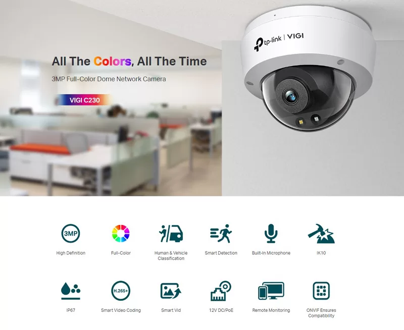 TP-LINK IP κάμερα VIGI C230, 4mm, 3MP, PoE, IP67/IK10, Ver. 1.0 4 TP-LINK IP κάμερα VIGI C230, 4mm, 3MP, PoE, IP67/IK10, Ver. 1.0 - Image 2