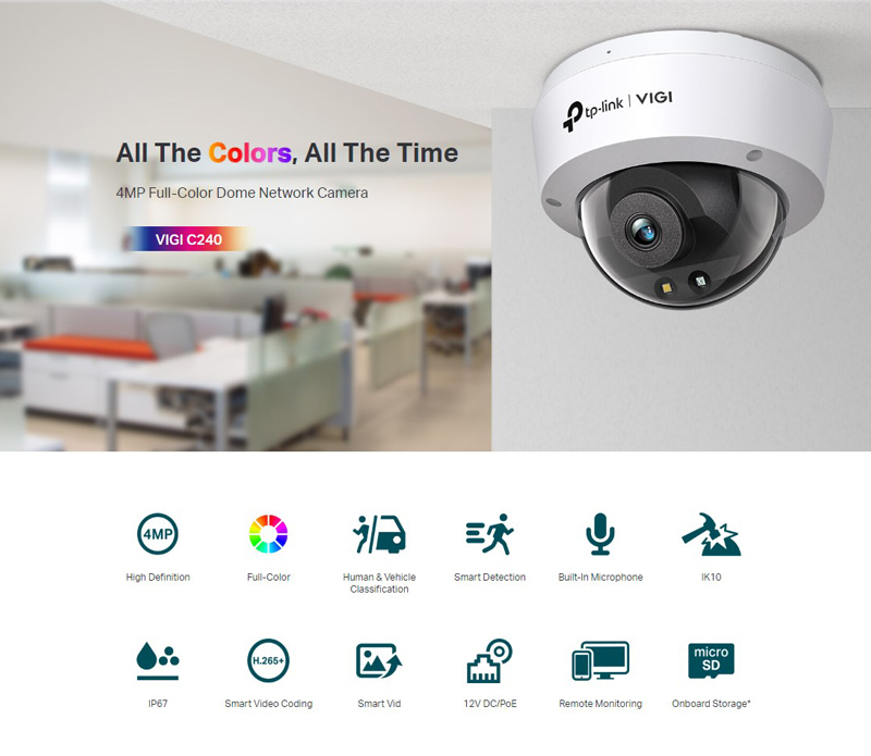 TP-LINK IP κάμερα VIGI C240, 4mm, 4MP, PoE, SD, IP67/IK10, V.1.0 4 TP-LINK IP κάμερα VIGI C240, 4mm, 4MP, PoE, SD, IP67/IK10, V.1.0 - Image 2