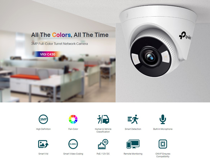 TP-LINK IP κάμερα VIGI C430, 2.8mm, 3MP, PoE, Ver. 1.0 4 TP-LINK IP κάμερα VIGI C430, 2.8mm, 3MP, PoE, Ver. 1.0 - Image 2