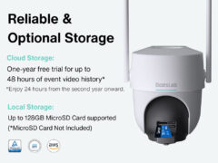 BOTSLAB smart ηλιακή κάμερα W313, 3MP/2K, WiFi, PTZ, SD, 5200mAh, IP65 12