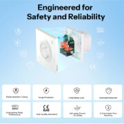 SONOFF smart επιτοίχια πρίζα ρεύματος WS01TPF-E, WiFi, Matter, 16A/4000W, λευκή 6