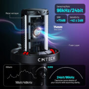 CMTECK επιτραπέζιο μικρόφωνο XM560, καρδιοειδές, USB/USB-C, RGB LED, μαύρο 4