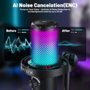 CMTECK επιτραπέζιο μικρόφωνο XM560, καρδιοειδές, USB/USB-C, RGB LED, μαύρο 6