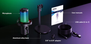 CMTECK επιτραπέζιο μικρόφωνο XM560, καρδιοειδές, USB/USB-C, RGB LED, μαύρο 11
