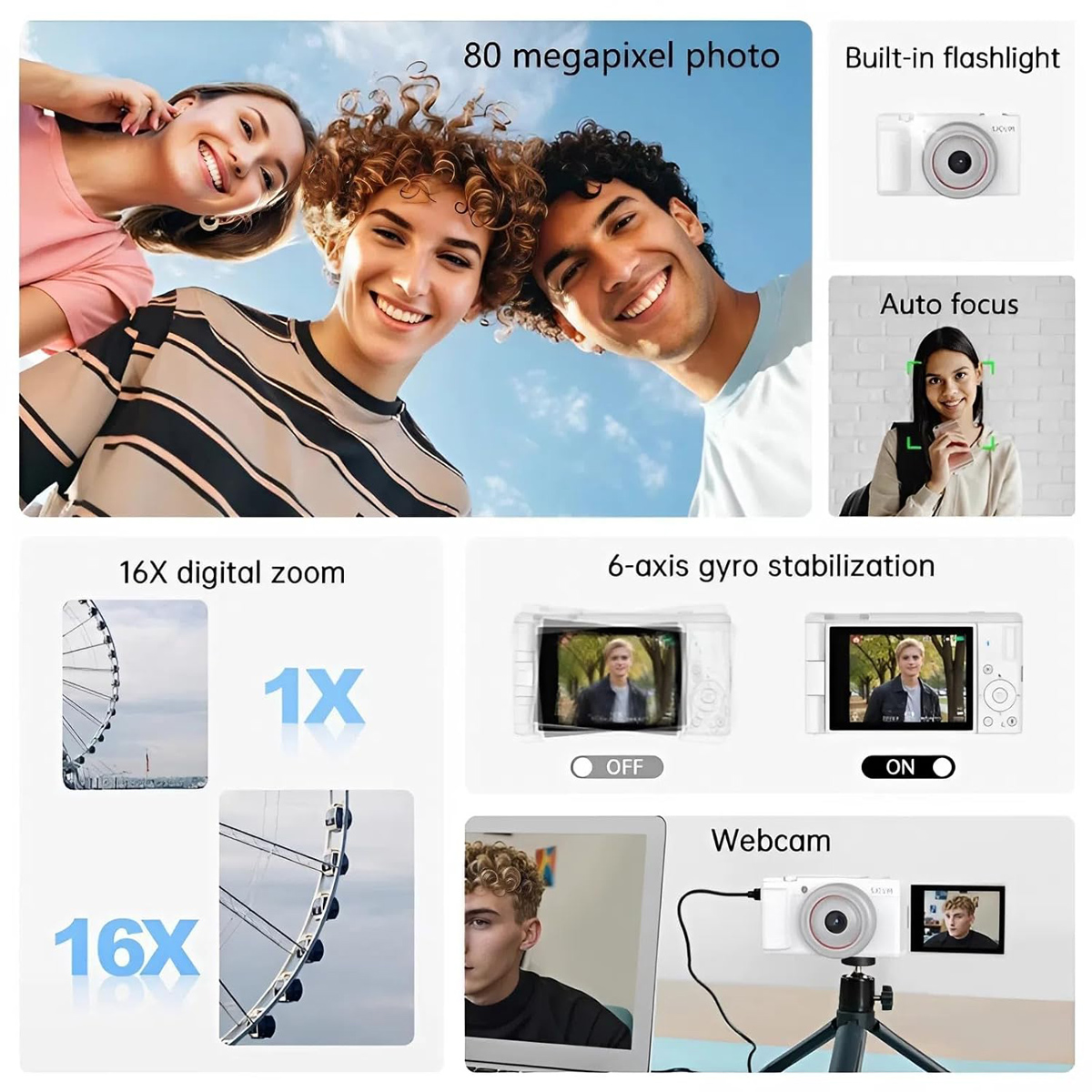 SJCAM compact φωτογραφική μηχανή ZV200, 12MP, 16x ψηφιακό zoom, μαύρη 5 SJCAM compact φωτογραφική μηχανή ZV200, 12MP, 16x ψηφιακό zoom, μαύρη - Image 3
