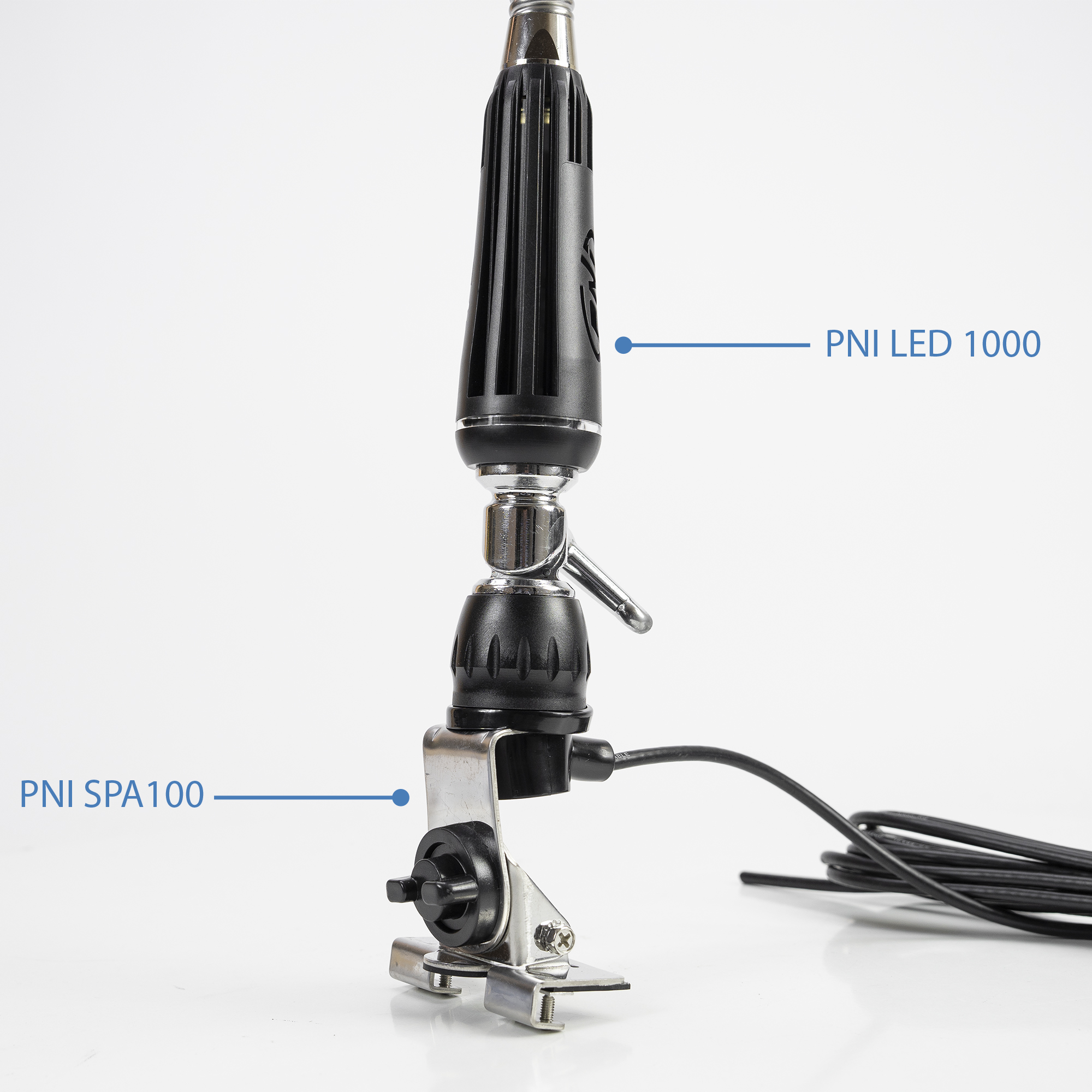 PNI LED 1000 Κεραία CB Αυτοκινήτου 80cm, με Καλώδιο 4m & Βάση Σφιγκτήρα, 300W, Φωτιζόμενο Πηνίο 16 PNI LED 1000 κεραία CB αυτοκινήτου 80 cm