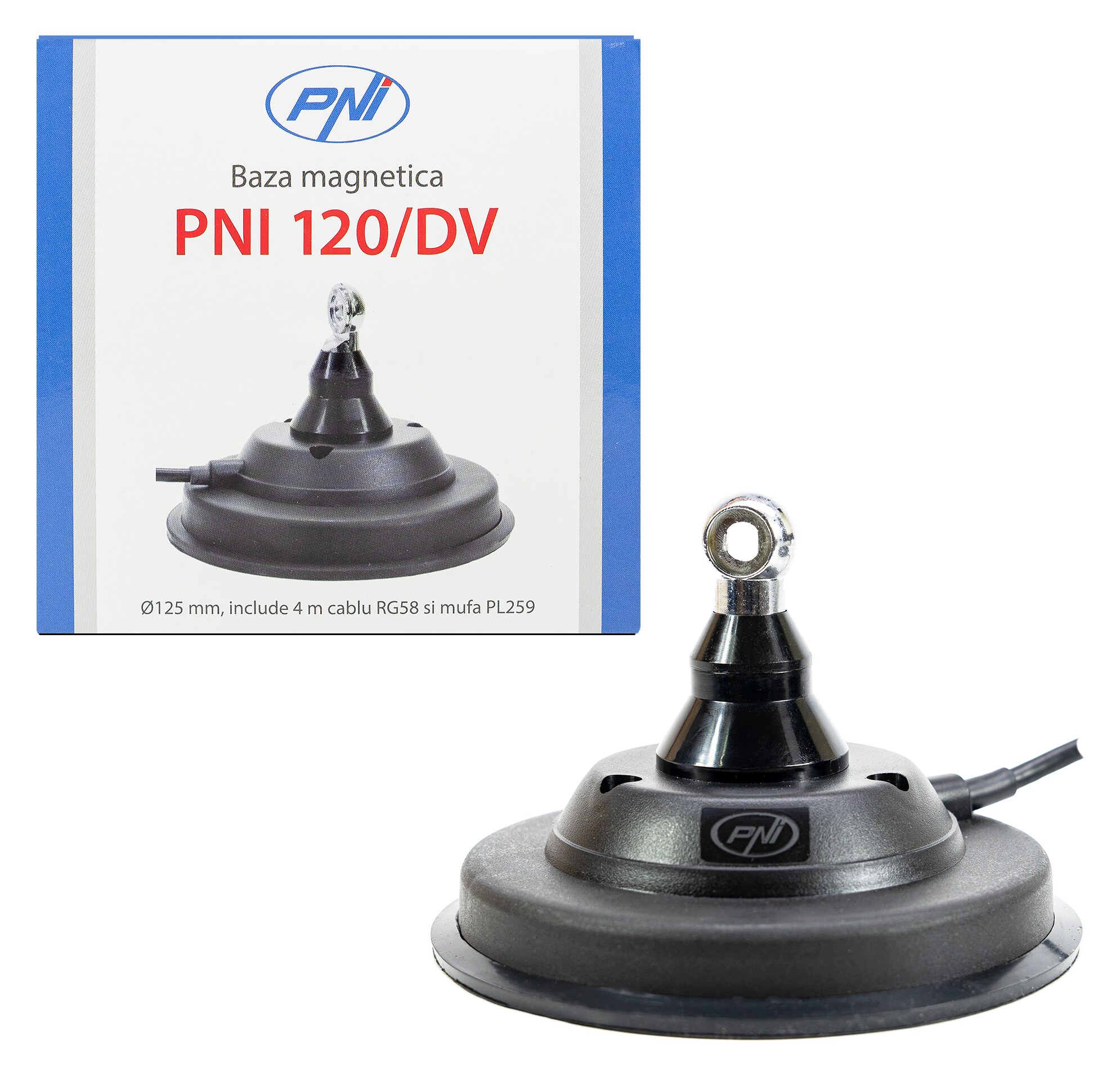 PNI 120/DV Μαγνητική Βάση Κεραίας 125mm με Καλώδιο 4m και Βύσμα PL259 3 PNI 120/DV μαγνητική βάση κεραίας 125mm με καλώδιο 4m και βύσμα PL259