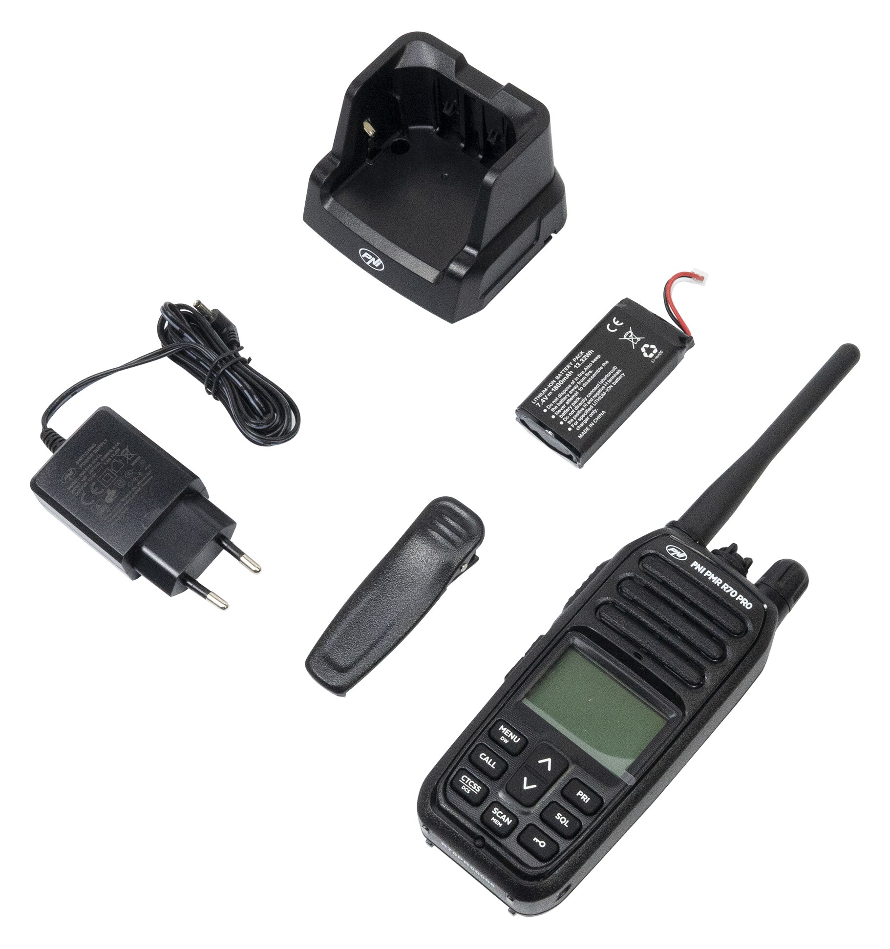 PNI PMR R70 PRO Επαγγελματικός Φορητός Πομποδέκτης PMR446 0.5W IP67, 16 Κανάλια, Μπαταρία 1800mAh (1 τμχ) 10 PNI PMR R70 PRO φορητός πομποδέκτης PMR446 IP67 με μπαταρία 1800mAh