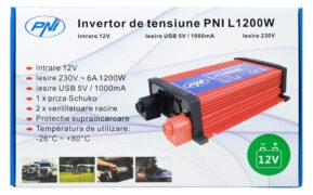 PNI L1200W Inverter Τροποποιημένου Ημιτόνου 12V σε 230V 1200W / 2400W Peak με Πρίζα και USB 19 PNI L1200W inverter 12V σε 230V 1200W με πρίζα και USB