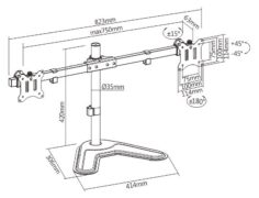 BRATECK βάση γραφείου για 2x οθόνες LDT57-T02, 17-32", έως 9kg 5