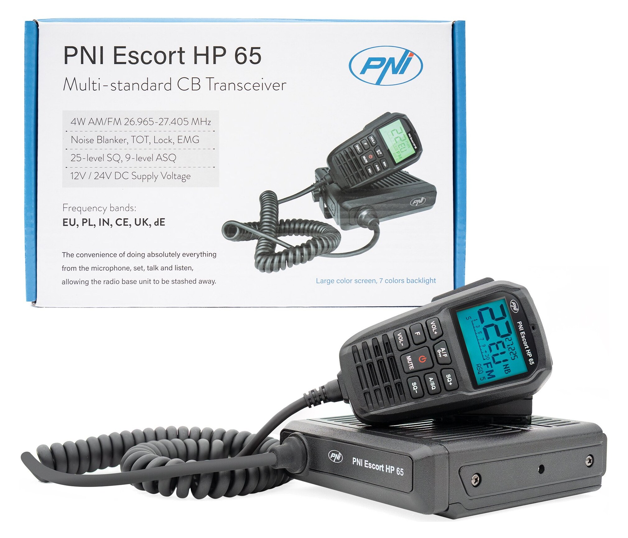 PNI Escort HP 65 ASQ CB Αυτοκινήτου Multi-Standard 4W AM/FM, 12V/24V, Noise Blanker, Χειριστήρια στο Μικρόφωνο 3 PNI Escort HP 65 ASQ CB αυτοκινήτου multi-standard 4W AM/FM με χειριστήρια στο μικρόφωνο