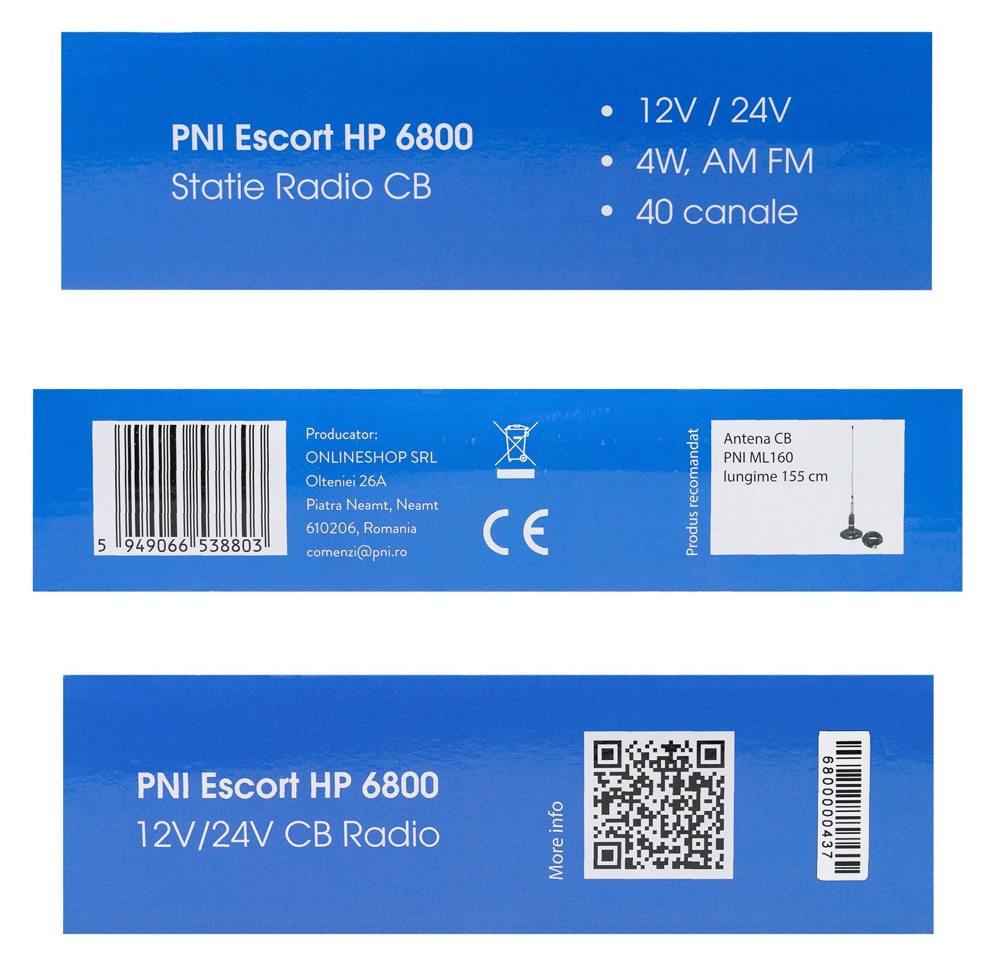 PNI Escort HP 6800 CB Αυτοκινήτου Multi-Standard 4W AM/FM, 12V/24V, ASQ, MP3 Player USB 8 PNI Escort HP 6800 CB αυτοκινήτου 4W AM/FM 12V/24V με ASQ και MP3 player USB