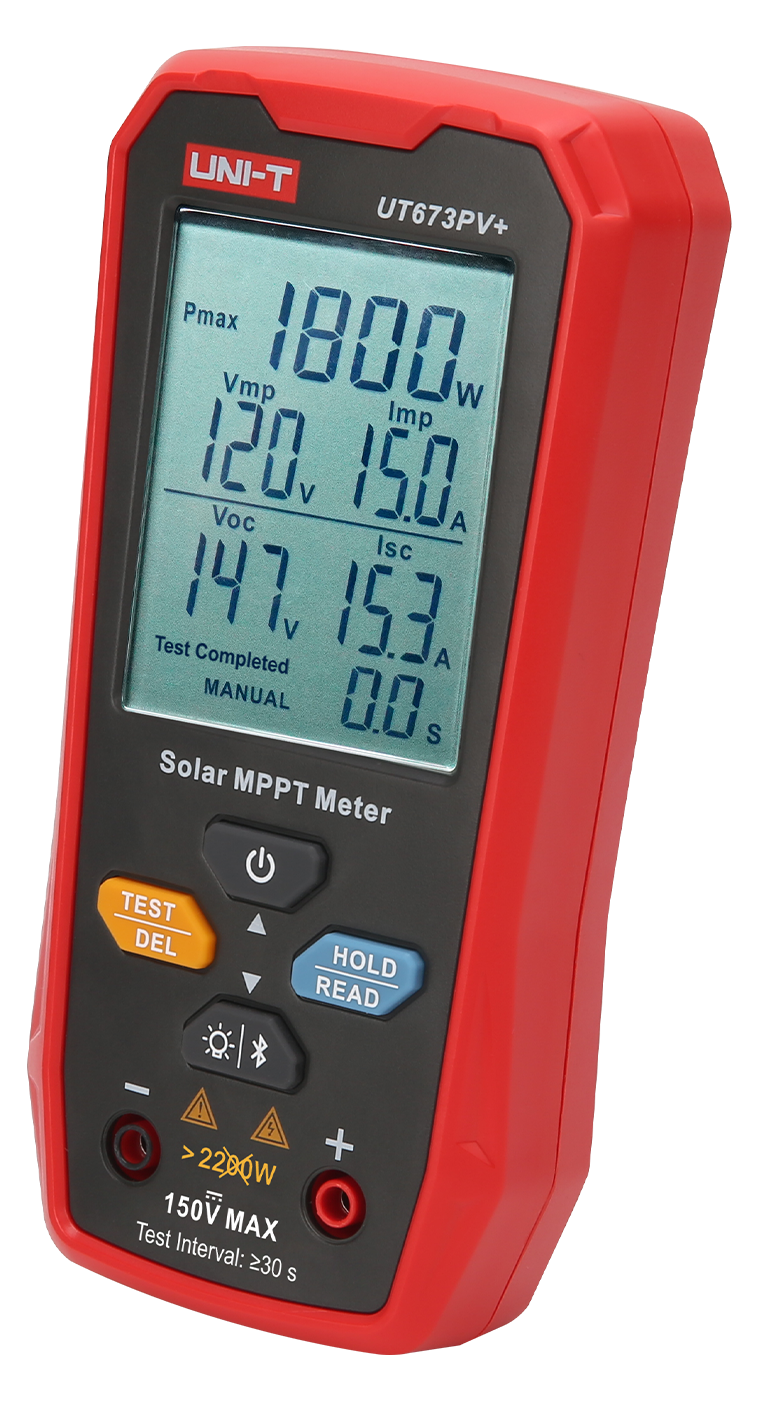 UNI-T UT673PV+ Μετρητής Φωτοβολταϊκών 2200W 150V με Bluetooth και Ακροδέκτη MC4 4 UNI-T UT673PV+ μετρητής φωτοβολταϊκών πάνελ MPPT 2200W