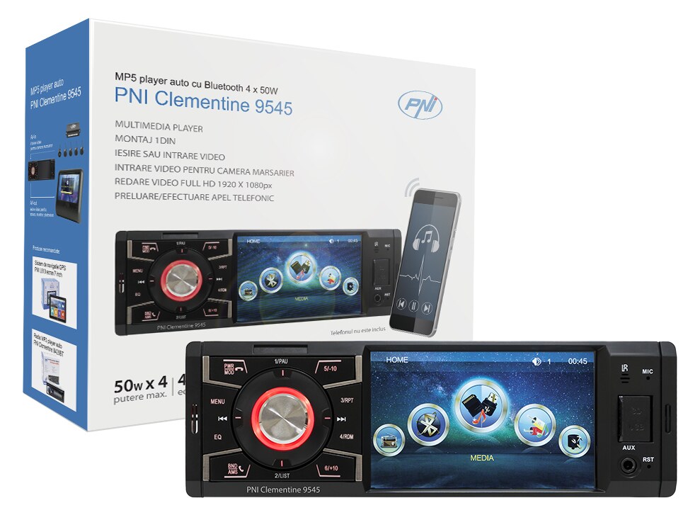 PNI Clementine 9545 MP5 Player Αυτοκινήτου 1DIN με Οθόνη 4", Bluetooth, FM, USB / SD, 4x50W, Είσοδο Κάμερας 2 PNI Clementine 9545 MP5 player αυτοκινήτου 1DIN με οθόνη 4 ιντσών