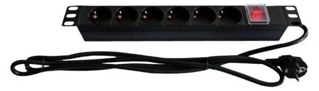 LV-18716 Πολύπριζο Rack 1U 7 Σούκο 16A 3500W 1