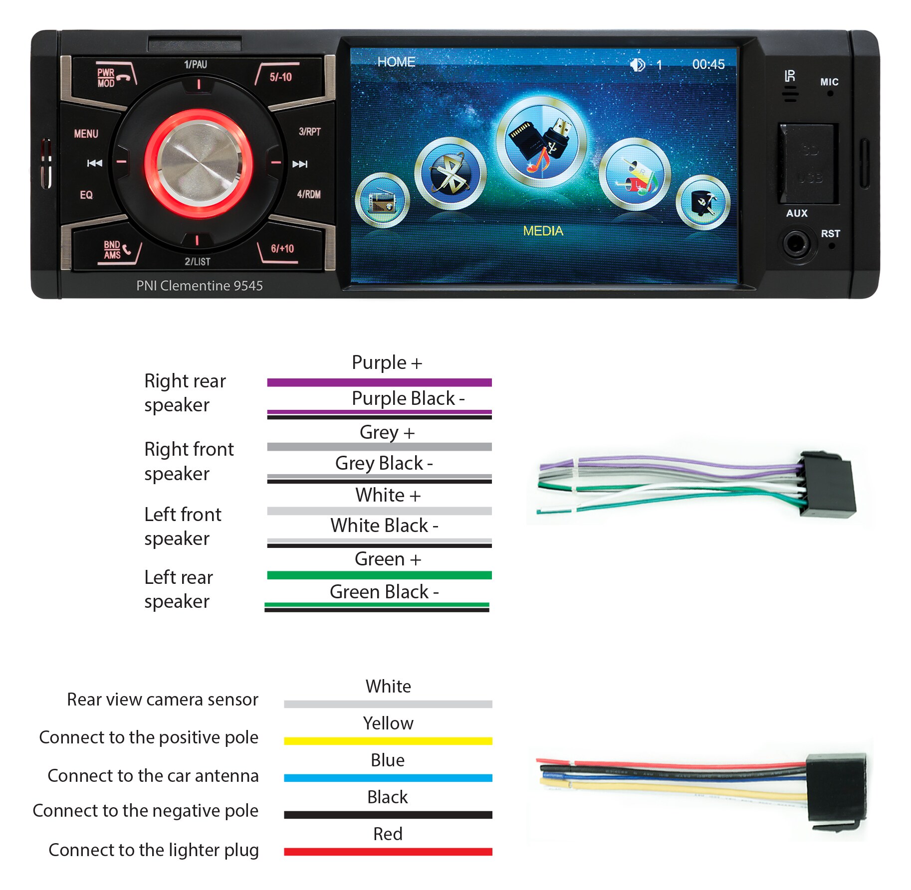 PNI Clementine 9545 MP5 Player Αυτοκινήτου 1DIN με Οθόνη 4", Bluetooth, FM, USB / SD, 4x50W, Είσοδο Κάμερας 13 PNI Clementine 9545 MP5 player αυτοκινήτου 1DIN με οθόνη 4 ιντσών
