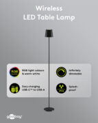 GOOBAY επιτραπέζιο φωτιστικό 76573, RGBW, dimmable, επαναφορτιζόμενο, έως 122.3cm ύψος, μαύρο 18 GOOBAY επιτραπέζιο φωτιστικό 76573, RGBW, dimmable, επαναφορτιζόμενο, έως 122.3cm ύψος, μαύρο 4