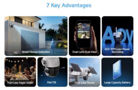 VSTARCAM smart ηλιακή κάμερα AG622DR, dual lens, 2MP, 4G, PTZ, SD, IP66 5