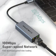 CABLETIME αντάπτορας δικτύου CT-CML100-AG, USB-C, 100Mbps Ethernet, γκρι 5 CABLETIME αντάπτορας δικτύου CT-CML100-AG, USB-C, 100Mbps Ethernet, γκρι 2
