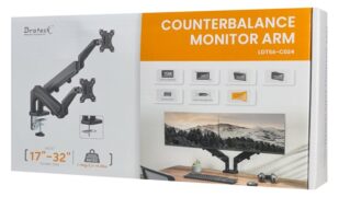 BRATECK βάση γραφείου για 2x οθόνες LDT56-C024, 17-32", έως 9kg 6