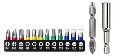 POWERTECH κατσαβίδι μπαταρίας με μύτες PT-1645, LED φακός, 1800mAh 4