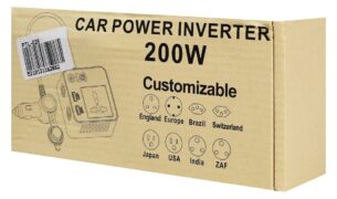 POWERTECH inverter αυτοκινήτου PTL-028, 200W, 12V/24V DC σε 110V/220V AC, με 2x USB-C/2x USB 8