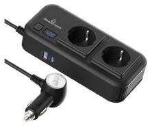 POWERTECH inverter αυτοκινήτου PTL-029, 200W, 12V/24V DC σε 2x 110V/220V AC, με 2x USB-C/2x USB