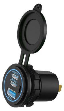 POWERTECH πρίζα USB για σκάφη & οχήματα PTL-030, USB & 2x USB-C, 36W, IP65