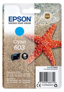 Epson 603 Γνήσιο Μελάνι Cyan C13T03U24010 (Expression Home XP-2100 / XP-2105 / WorkForce WF-2810DWF / WF-2830DWF) 130 Σελίδες