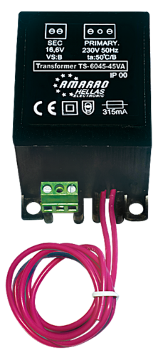 TS-6045 C Μετασχηματιστής για Συστήματα Ασφαλείας-πυρανύχνευσης 16.6V 45VA