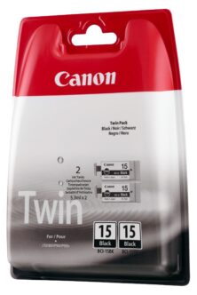 Canon BCI-15 Γνήσιο Μελάνι Μαύρο 8190A002 Σετ 2 τεμ. (i70 / i80 / PIXMA iP90 / PIXMA iP90v) 160 Σελίδες