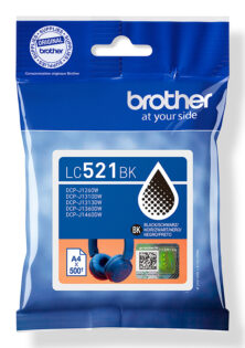 Brother LC521 Γνήσιο Μελάνι Μαύρο LC521BK (DCP-J1260W / DCP-J1310DW / DCP-J1360DW / DCP-J1460DW) 500 Σελίδες