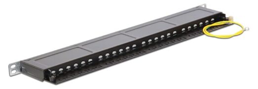 DELOCK patch panel 43316 για rack 19", 0.5U, 24 θυρών, CAT 6, μαύρο 2