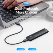 ORICO θήκη για M.2 NVMe & SATA SSD PWDM2-G2, 10Gbps, tool free, μπλε 2
